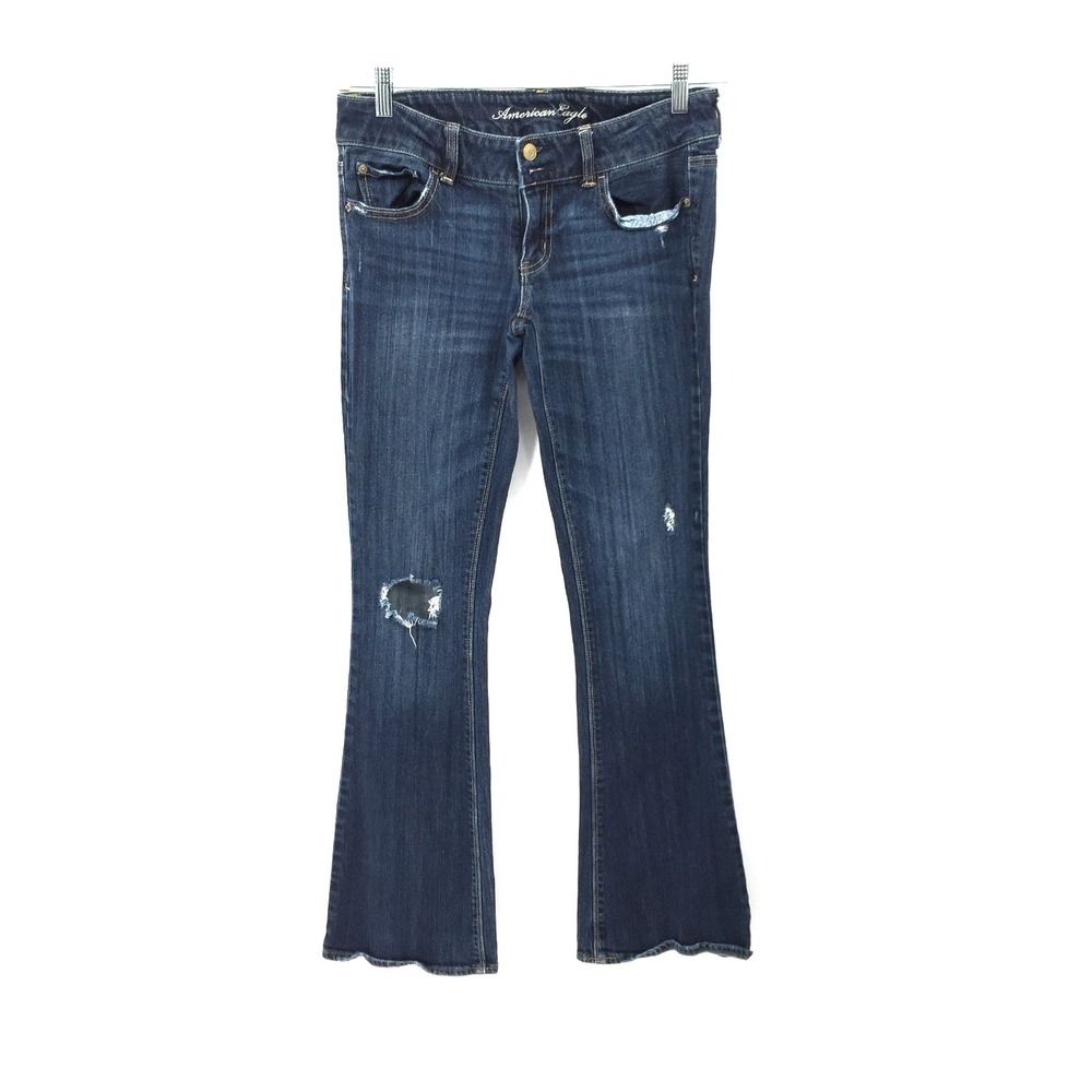 vintage y2k American Eagle Artist Dark wash low rise boot leg bootcut jeans 8